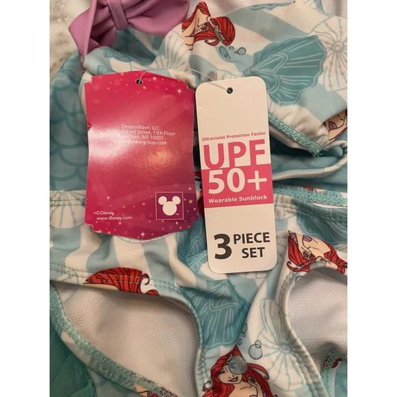 NWT Disney Ariel Swimsuit Skirt Deluxe 3 pc The Little Mermaid Size 4 - Picture 4 of 5